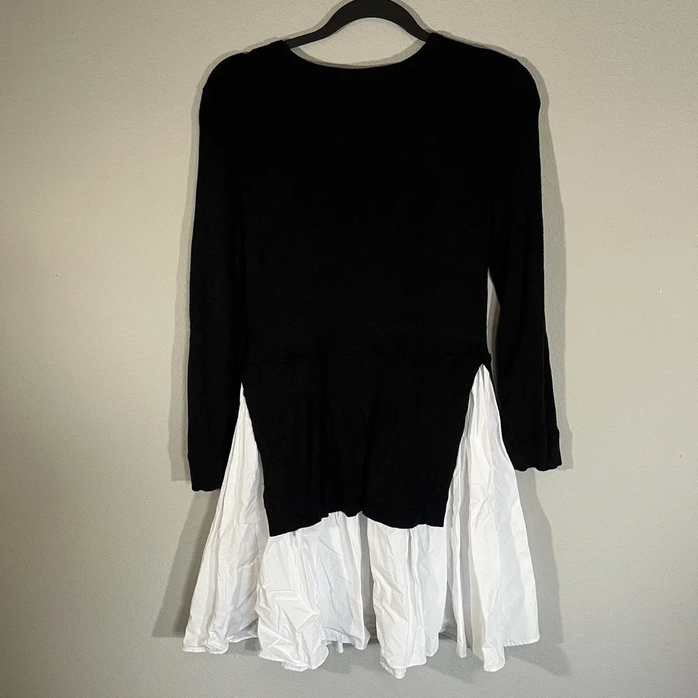 English Factory Black White Tiered Contemporary Mini Dress Size S quiet luxury - Picture 2 of 9